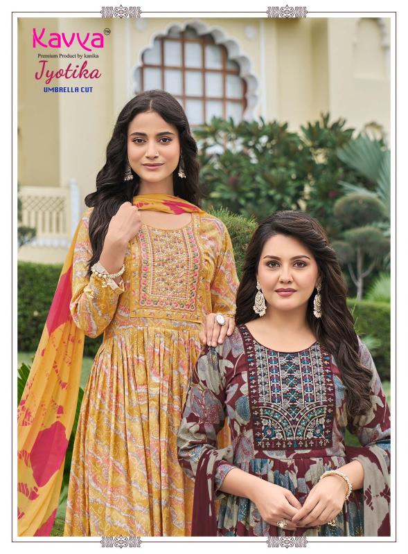 Kavya jyotika vol 40 umbrella cut 3pcs kurtis wholesale
